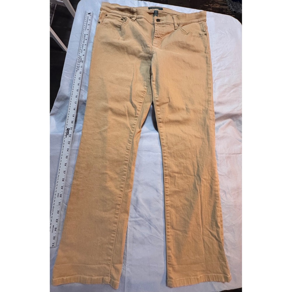Lauren Ralph Lauren Tan Khaki Straight Leg Stretch Pants Size 14 LRL